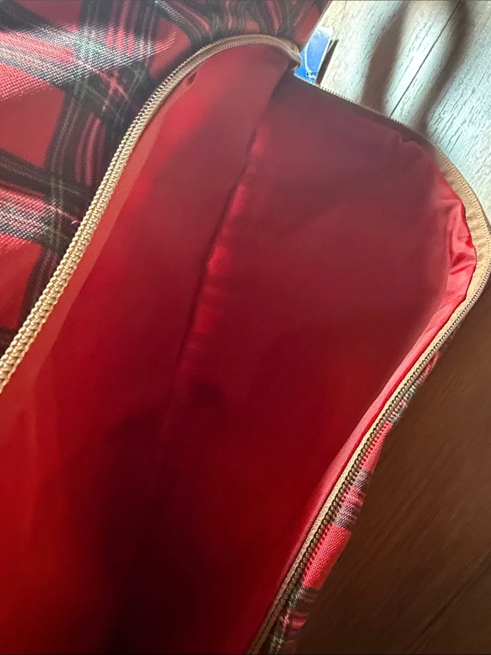 Simply Southern Red Tartan Plaid Sling Backpack